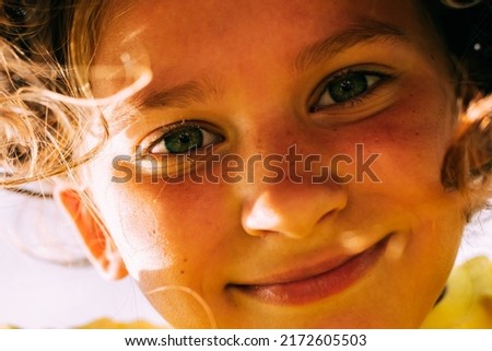 Similar – Happy girl with food on her mouth