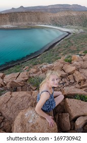 Blonde Girl On Isla Espiritu Santo,baja California, Mexico