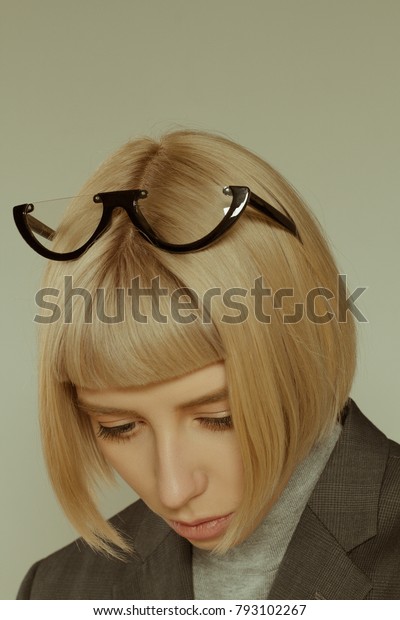 Blonde Girl Short Hair Style Fashion Stock Photo Edit Now 793102267