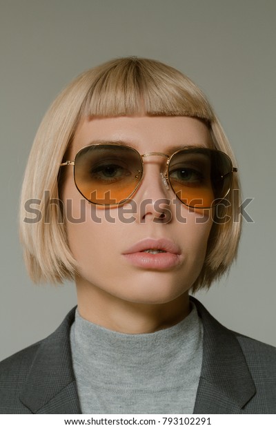 Blonde Girl Short Hair Style Fashion Stock Photo Edit Now 793102291