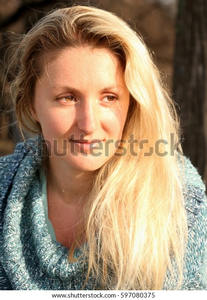 Blonde Girls Portrait Long Blonde Hair Stock Photo Edit Now