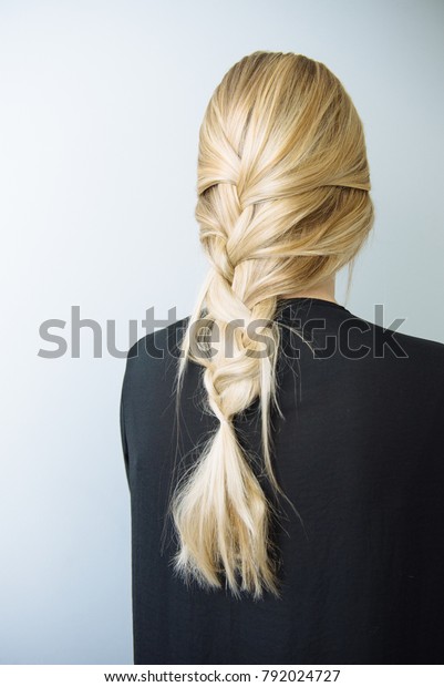 Blonde Hair Braids White Background Stock Photo Edit Now 792024727