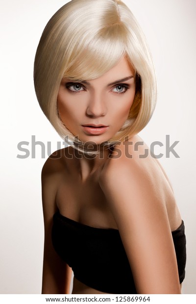 Blonde Hair Portrait Beautiful Blonde Short Stock Photo Edit Now