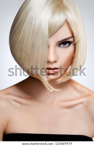 Blonde Hair Portrait Beautiful Blonde Short Stock Photo Edit Now