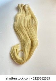 Blonde machine Weft hair extensions for wigs and clip ons
