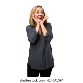 Blonde Mature Woman Surprised