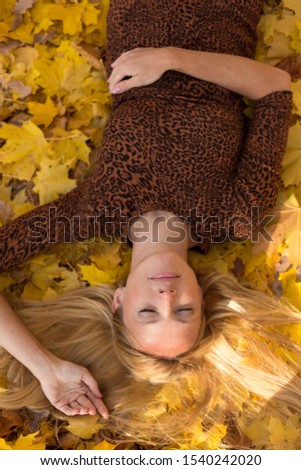 Similar – woman among daisies