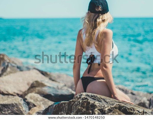 Nude beach blonde Photos of