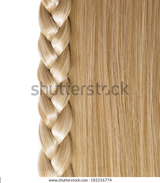 Blonde Straight Hair Braid Plait Isolated Stock Photo Edit Now
