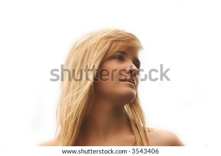 Similar – Image, Stock Photo shy? Woman Adults T-shirt