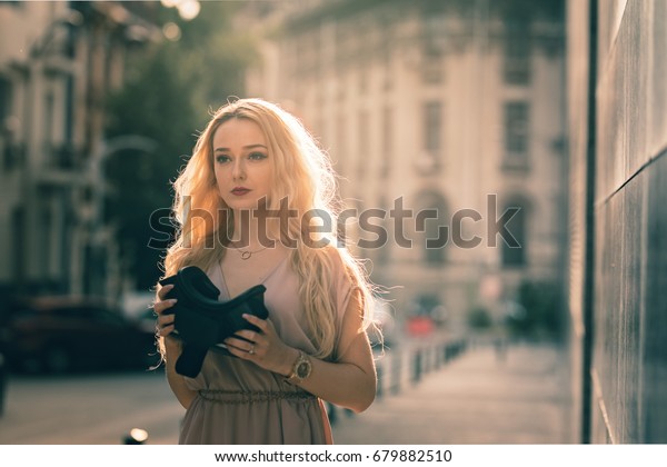 Blonde Woman Gamer Tests Product Virtual Stock Photo Edit Now