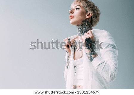 Similar – Image, Stock Photo woman in irreverent pose