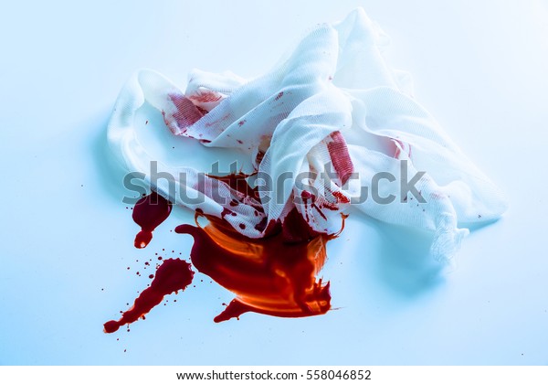 Blood Bandages On White Background Stock Photo Edit Now