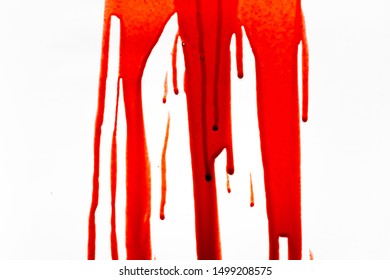 Blood Dripping Down On White Background Stock Photo 1499208575 