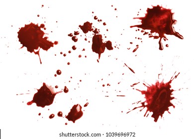 Blood dripping set, isolated on white background
