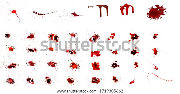 Blood Dripping Set Blood Splatters Drop Stock Photo 1719305662 ...