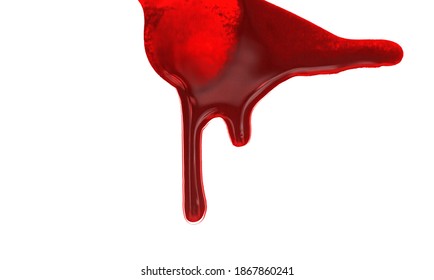 Blood Drips On White Background