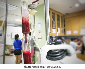 Blood Drop From Blood Bag During Blood Transfusion