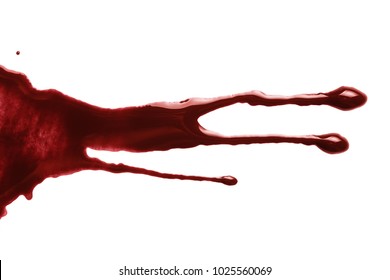 Blood drops, isolated on white background