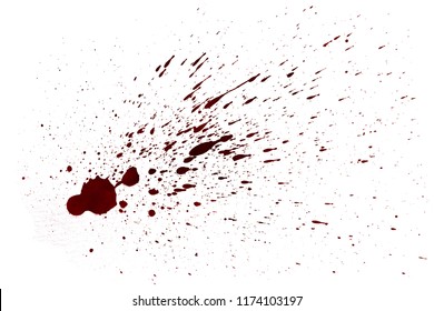 Blood drops, isolated on white background
