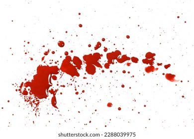 Blood drops, splatter or puddle isolated on white