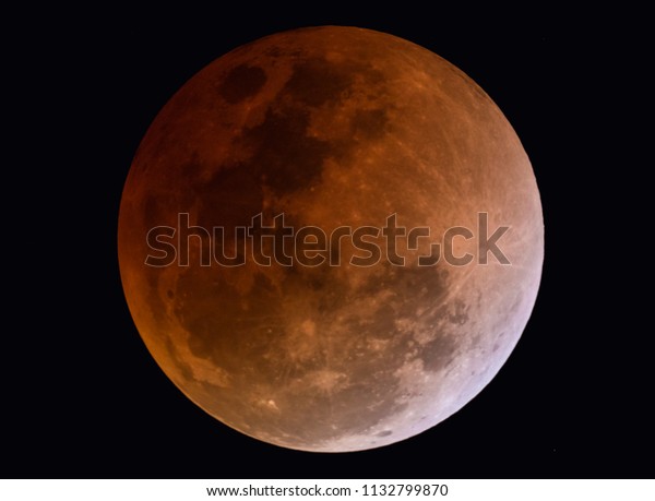 Blood moon,Lunar\
Eclipse ,Moon Eclipse ,Total Eclipse  taken by dedicated\
astrophotography camera on\
telescope.