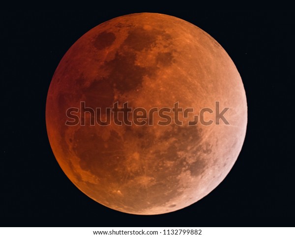 Blood moon,Lunar\
Eclipse ,Moon Eclipse ,Total Eclipse  taken by dedicated\
astrophotography camera on\
telescope.