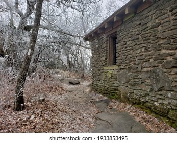 Blood Mountain Shelter And Trail On A Wintery Morning