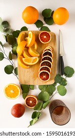 Blood And Naval Oranges, Whole And Slices