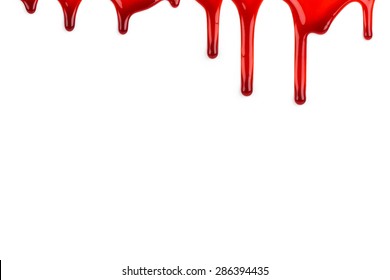 Blood Ooze On White Background