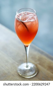 Blood Orange And Prosecco Wine Spritzer Mimosa Cocktail