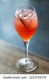 Blood Orange And Prosecco Wine Spritzer Mimosa Cocktail