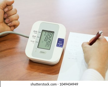 Blood Pressure Measuring And Taking Blood Pressure And Irregular Heart Beat Pulse Rate Notes Health And Medical Concept