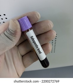 Blood Sample For Gabapentin Level Test. Set Therapeutic Dose. Epilepsy, Seizures.