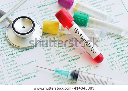 Blood sample for lipid panel test
