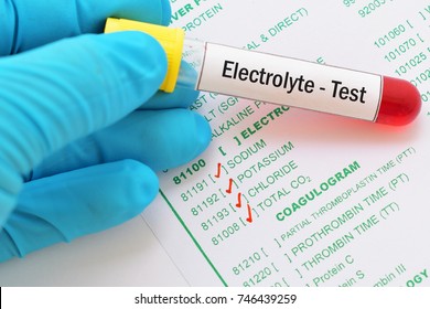 Blood Sample With Requisition Form For Electrolyte Test