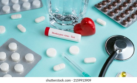 Blood Sample Tube For Monkeypox Virus Test. Moneypox, Is A Double-stranded DNA, Zoonotic Virus And A Species Of The Genus Orthopoxvirus In The Family Poxviridae