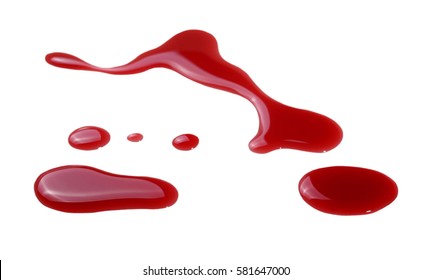 Blood spatter isolated on white background, with clipping path
