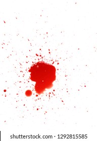 Blood Splashed Isolated On White Background Stock Photo 1292815585 ...