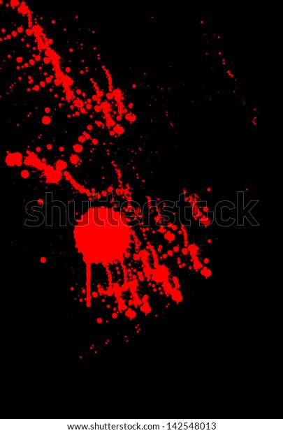 Blood Splatter On Black Background Stock Photo Edit Now 142548013