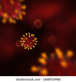 Blood Test 4K COVID 19 Coronavirus Outbreak Microscope Animation .2019 Ncov Background. Virus Dangerous. Flu Alert