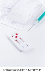 Blood Testing Virus Kit On White. Healthy Care Concept