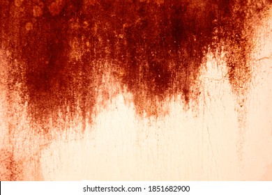 Blood Texture Background. Texture Of  Concrete Wall With Bloody Red Stains.