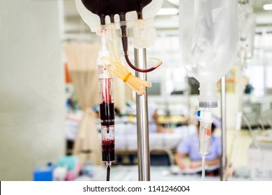 Blood Transfusion And Intravenous Fluidin Medicine Patient With Upper GI Bleeding,healthcare Worker