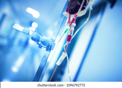 Blood Transfusion System Hanging On Iron Stock Photo 1096792772 ...