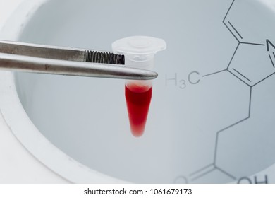 Blood In A Tube For Long-term Storage In Liquid Nitrogen Bank  For Cryostorage