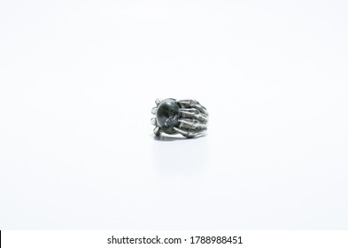 Bloodstone ring on isolated white background