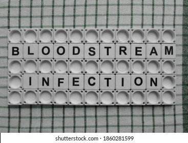 Bloodstream Infection, Word Cube With Background.