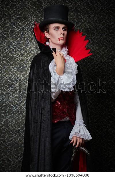 Bloodthirsty Vampire Aristocrat Scares His Victim Stock Photo (Edit Now ...