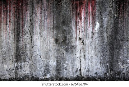 Bloody background scary old cement wall, concept of horror and Halloween